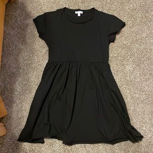 Black cotton flare dress